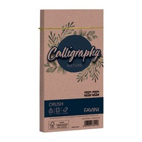 25 BUSTE CALLIGRAPHY NATURE CRUSH 120GR 110X220MM MANDORLA FAVINI - A57C204