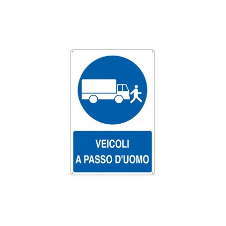CARTELLO ALLUMINIO 50X70CM 'VEICOLI A PASSO D'UOMO' - E1909Y