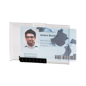 10 PORTABADGE PUSHBOX MONO PER 1 TESSERA 54X87MM DURABLE - 8922-19