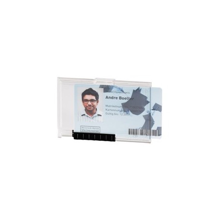 10 PORTABADGE PUSHBOX MONO PER 1 TESSERA 54X87MM DURABLE - 8922-19