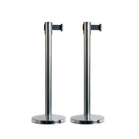 SET 2 COLONNINE SEGNAPERCORSO CON NASTRO NERO 210CM BUDGET RETRACTABLE SECURIT - RS-RT-LW-CH