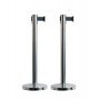 SET 2 COLONNINE SEGNAPERCORSO CON NASTRO NERO 210CM BUDGET RETRACTABLE SECURIT - RS-RT-LW-CH