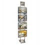 ESPOSITORE LED DA TERRA H200CM CON 4 CORNICI A3 ORIZ. FREESTANDING LEDMAG - FKIT4XA3H