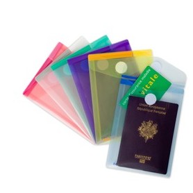 SET 6 BUSTE PP CON VELCRO F.TO VERTICALI 11.4X15.8CM COLORI ASSORTITI - B510249