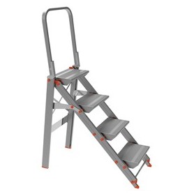 SCALETTA ALLUMINIO 4 GRADINI CON PARAPETTO CLASS PIU' - 20524