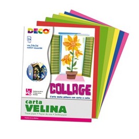 ALBUM DI CARTA VELINA 24FG 24X34CM COLORI ASSORTITI DECO - 706/24