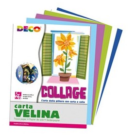 BUSTA DI CARTA VELINA 25FG 50X76CM 5 COLORI FREDDI ASSORTITI DECO - 10733
