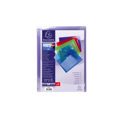 BUSTA A TASCA CON VELCRO IN PP COLORATO F.TO 24X32CM PER A4 EXACOMPTA - 56420E