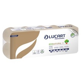 PACCO 10 ROTOLI CARTA IGIENICA 180 STRAPPI ECONATURAL LUCART - 811822J