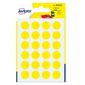 BLISTER 168 ETICHETTA ADESIVA TONDA PSA GIALLO Ã15MM AVERY - PSA15J