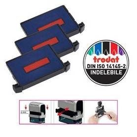 BLISTER DA 3 TAMPONI 6/4750-2 ROSSO-BLU TRODAT - 1422