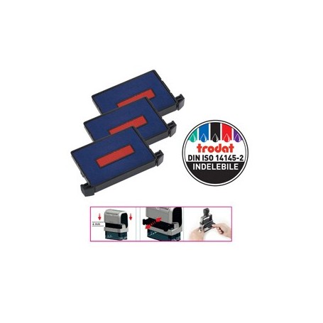 BLISTER DA 3 TAMPONI 6/4750-2 ROSSO-BLU TRODAT - 1422