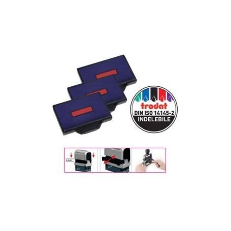 BLISTER DA 3 TAMPONI 6/56-2 ROSSO-BLU TRODAT - 1532