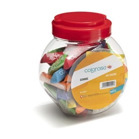 BARATTOLO 48 GOMME SOFT-TOUCH LUNGH. 8CM COLORI ASS. COLOROSA RIPLAST - 360100