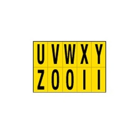 FOGLIO CON 10 LETTERE AUTOADESIVI DA U A Z NERO/GIALLO 56X99MM - 905UZ