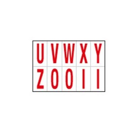 FOGLIO CON 10 LETTERE AUTOADESIVI DA U A Z ROSSO/BIANCO 56X99MM - 915UZ