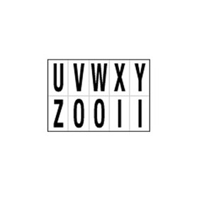 FOGLIO CON 10 LETTERE AUTOADESIVE DA U A Z NERO/BIANCO 56X99MM - 935UZ
