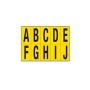 FOGLIO CON 10 LETTERE AUTOADESIVE DA A A J NERO/GIALLO 70X124MM - 906AJ