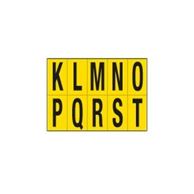 FOGLIO CON 10 LETTERE AUTOADESIVE DA K A T NERO/GIALLO 70X124MM - 906KT
