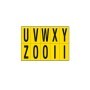 FOGLIO CON 10 LETTERE AUTOADESIVE DA U A Z NERO/GIALLO 70X124MM - 906UZ