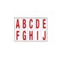 FOGLIO CON 10 LETTERE AUTOADESIVE DA A A J ROSSO/BIANCO 70X124MM - 916AJ