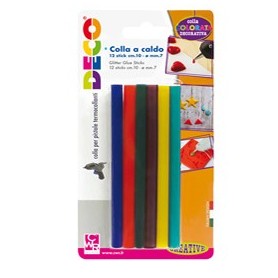 12 STICK COLLE COLORI ASSORTITI PER PISTOLA MINI TG02M Ã.7MM - LUNGH.10CM DECO - 12070