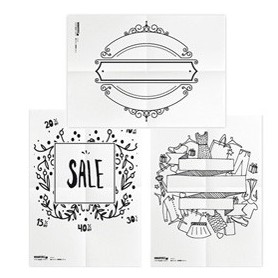 SET 3 STENCIL SU FOGLIO A2 A TEMA "SCONTI" SECURIT - WD-3A2-SP