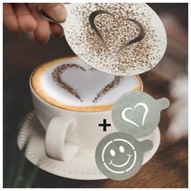 SET 2 STENCIL PER CAFFE' "CUORE + SMILE" SECURIT - STN-SS-CO