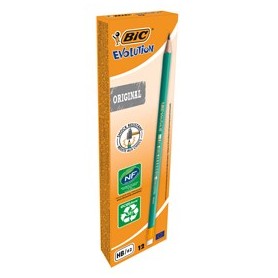 SCATOLA 12 MATITE ECOLUTIONSÂ¢EVOLUTIONÂ¢ GRAPHITE 655 HB BICÂ® CON GOMMINO - 8803323
