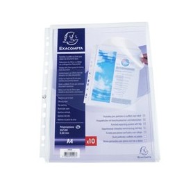 10 BUSTE FORATE C/SOFFIETTO E PATELLA PPL LISCIO A4 5503E EXACOMPTA - 5503E