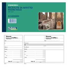 BLOCCO 100 RICEVUTE/FATTURE DI AFFITTO MADRE-FIGLIA 10X21