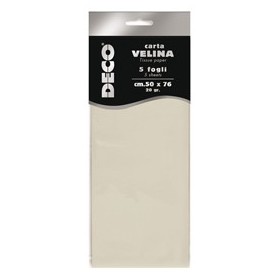 BUSTA 5 FOGLI CARTA VELINA 20GR 50X76CM AVORIO DECO - 12283/04