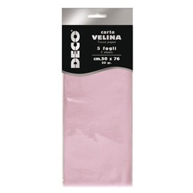 BUSTA 5 FOGLI CARTA VELINA 20GR 50X76CM ROSA DECO - 12283/21