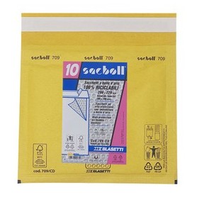10 BUSTE IMBOTTITE SACBOLL IN CARTA AVANA CD 20X22CM BLASETTI - 709