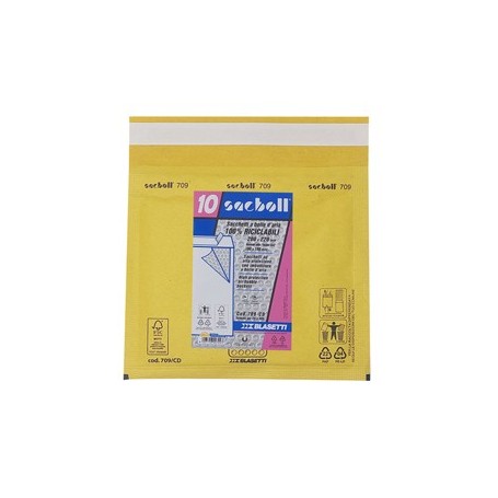 10 BUSTE IMBOTTITE SACBOLL IN CARTA AVANA CD 20X22CM BLASETTI - 709