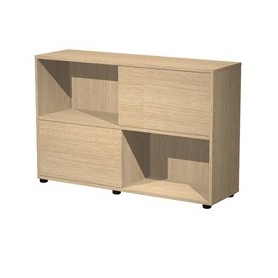 LIBRERIA BASSA A 2 RIPIANI ANTE SCORR. 120X35CM H79CM ROVERE/ROVERE - TETRIS - 17066/CC