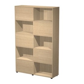 LIBRERIA ALTA A 5 RIPIANI ANTE SCORR. 120X35CM H191CM ROVERE/ROVERE - TETRIS - 17060/CC