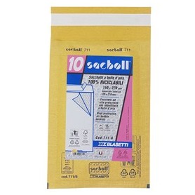 10 BUSTE IMBOTTITE SACBOLL IN CARTA AVANA B 14X27CM BLASETTI - 711