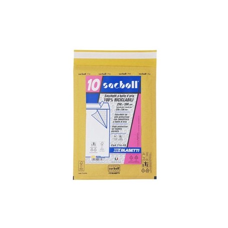 10 BUSTE IMBOTTITE SACBOLL IN CARTA AVANA FG 25X39CM BLASETTI - 714