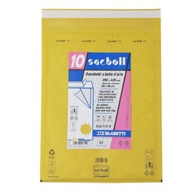 10 BUSTE IMBOTTITE SACBOLL IN CARTA AVANA H 29X42CM BLASETTI - 715