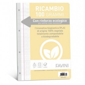RICAMBI C/RINFORZO ECOLOGICO F.TO A4 100GR 40FG 5MM C/MARGINE FAVINI - A475414