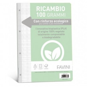 RICAMBI C/RINFORZO ECOLOGICO F.TO A4 100GR 40FG 4MM FAVINI - A474404
