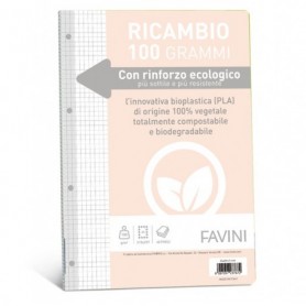 RICAMBI C/RINFORZO ECOLOGICO F.TO A4 100GR 40FG 5MM FAVINI - A475404