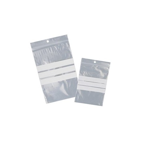 100 SACCHETTI ZIP 120X170 MM CON BANDE SCRIVIBILI E FORO VIVA - 3080BAD