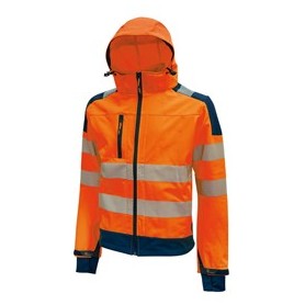 GIACCA SOFTSHELL ALTA VISIBILITA' MIKY ARANCIO FLUO TAGLIA L U-POWER - HL169OF-L