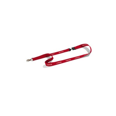 10 CORDONCINI PORTABADGE ROSSO STAMPA VISITOR DURABLE - 8238-03