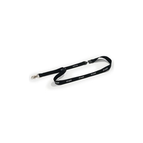 10 CORDONCINI PORTABADGE NERO STAMPA STAFF DURABLE - 8239-01