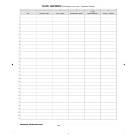 REGISTRO PULIZIA E SANIFICAZIONE IN AZIENDA 40 PAGINE F.TO 31X24