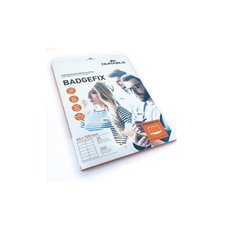 BADGE ADESIVI BADGEFIX 20FF X 12 BADGE DIM. 46X105MM DURABLE - 8363-02