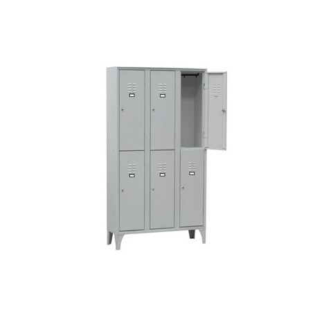 SPOGLIATOIO IN METALLO A 6 VANI SOVRAPPOSTI 90X50CM H180CM GRIGIO 116S/06/S - 116S/06/S